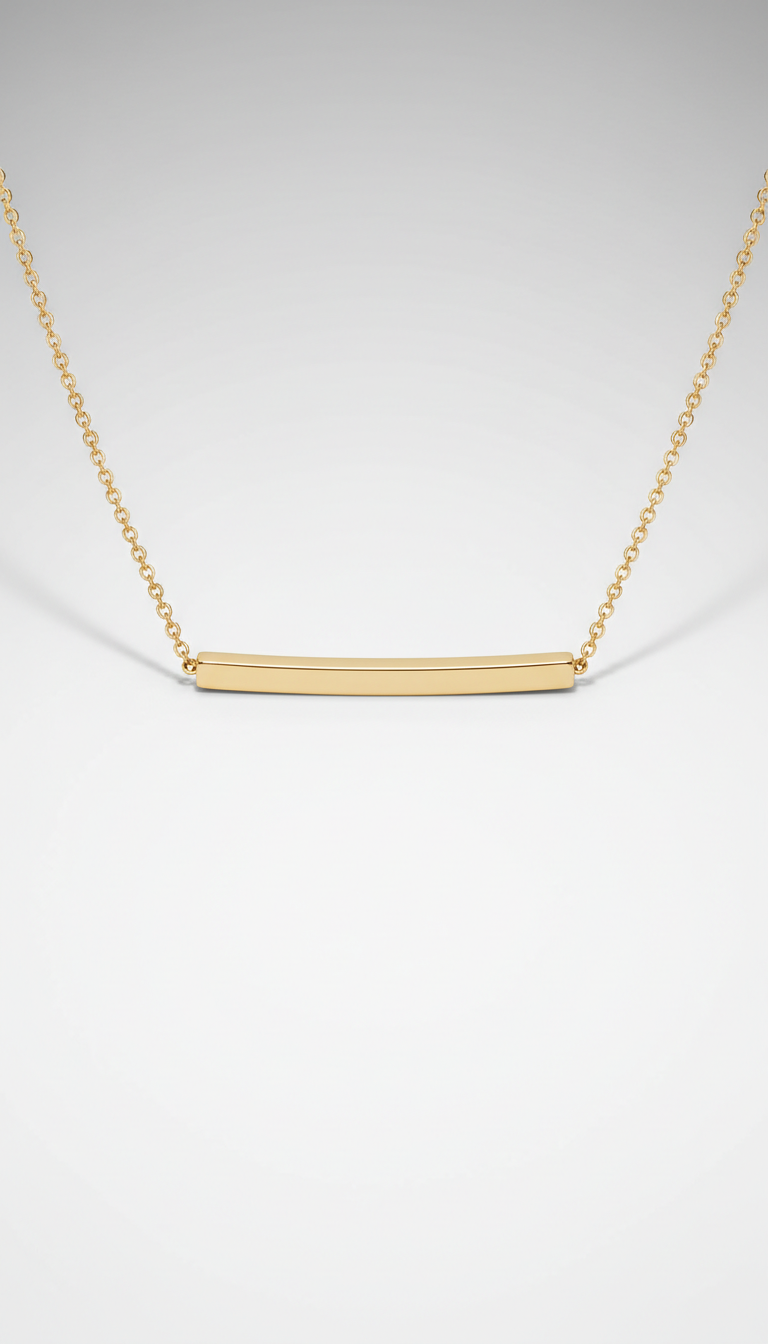14k Gold Vermeil Bar Necklace