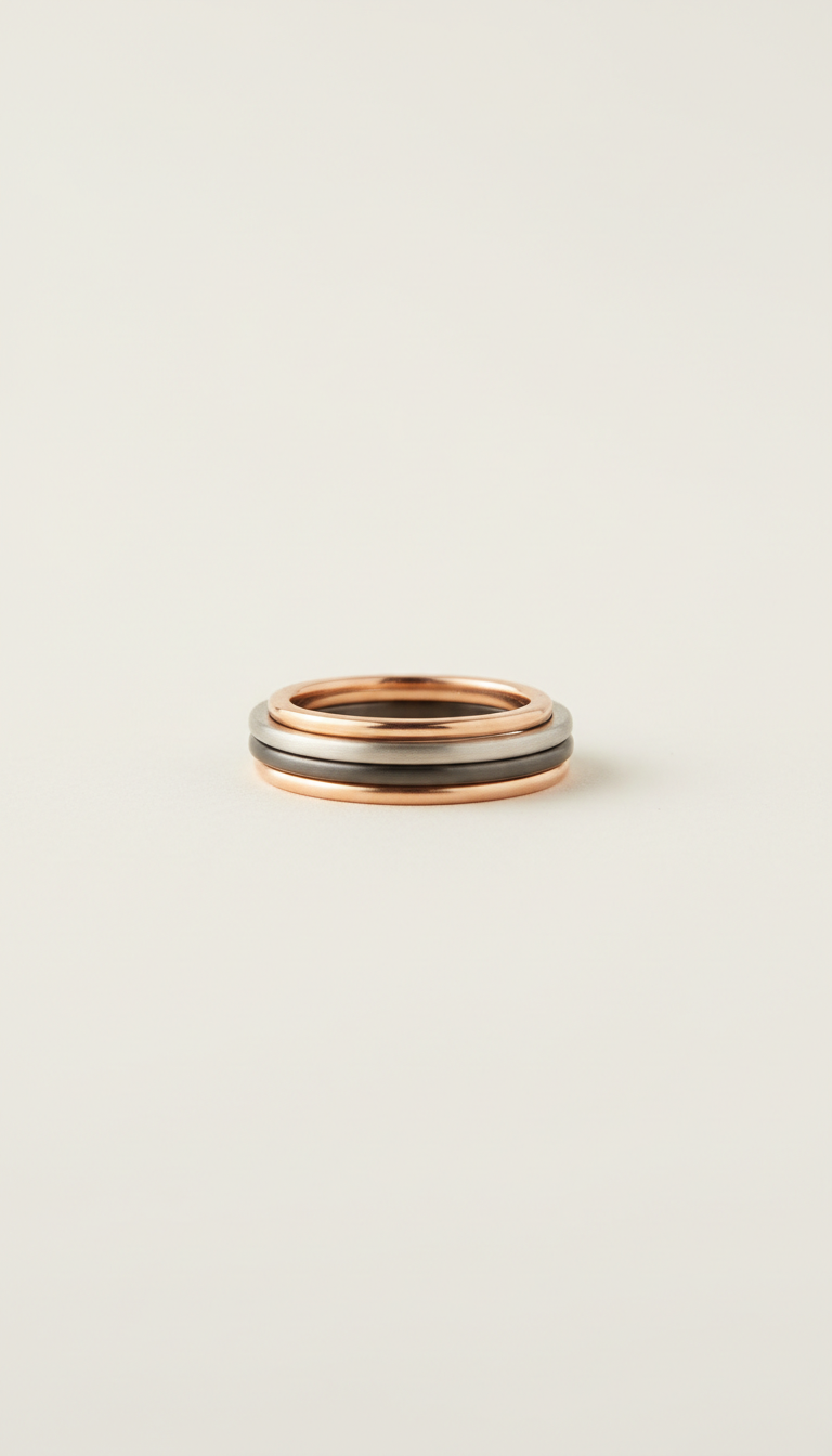 Mixed Metal Slender Stacking Rings